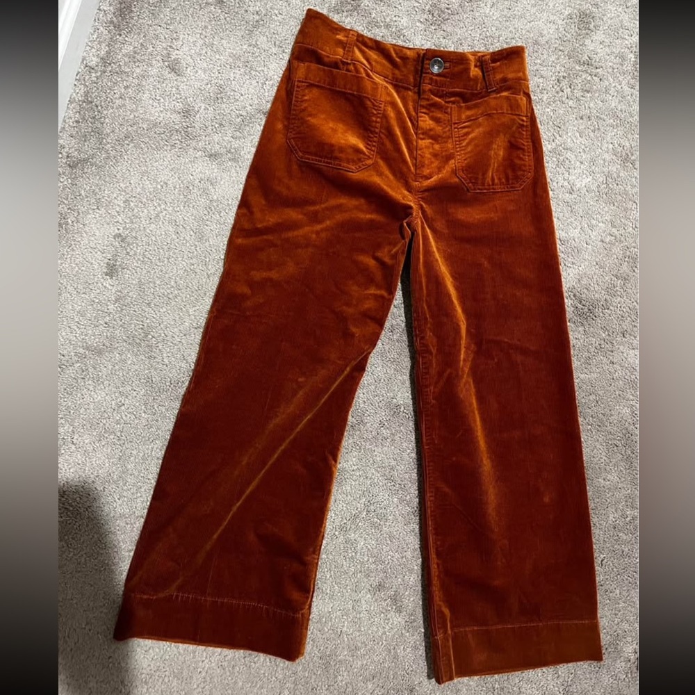 Anthropologie Maeve Colette rust orange corduroy pants